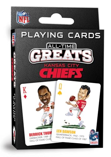 Masterpieces Kansas City Chiefs Official NFL Playing Cards – 52 Cards + 2 Jokers, Custom Team Art
