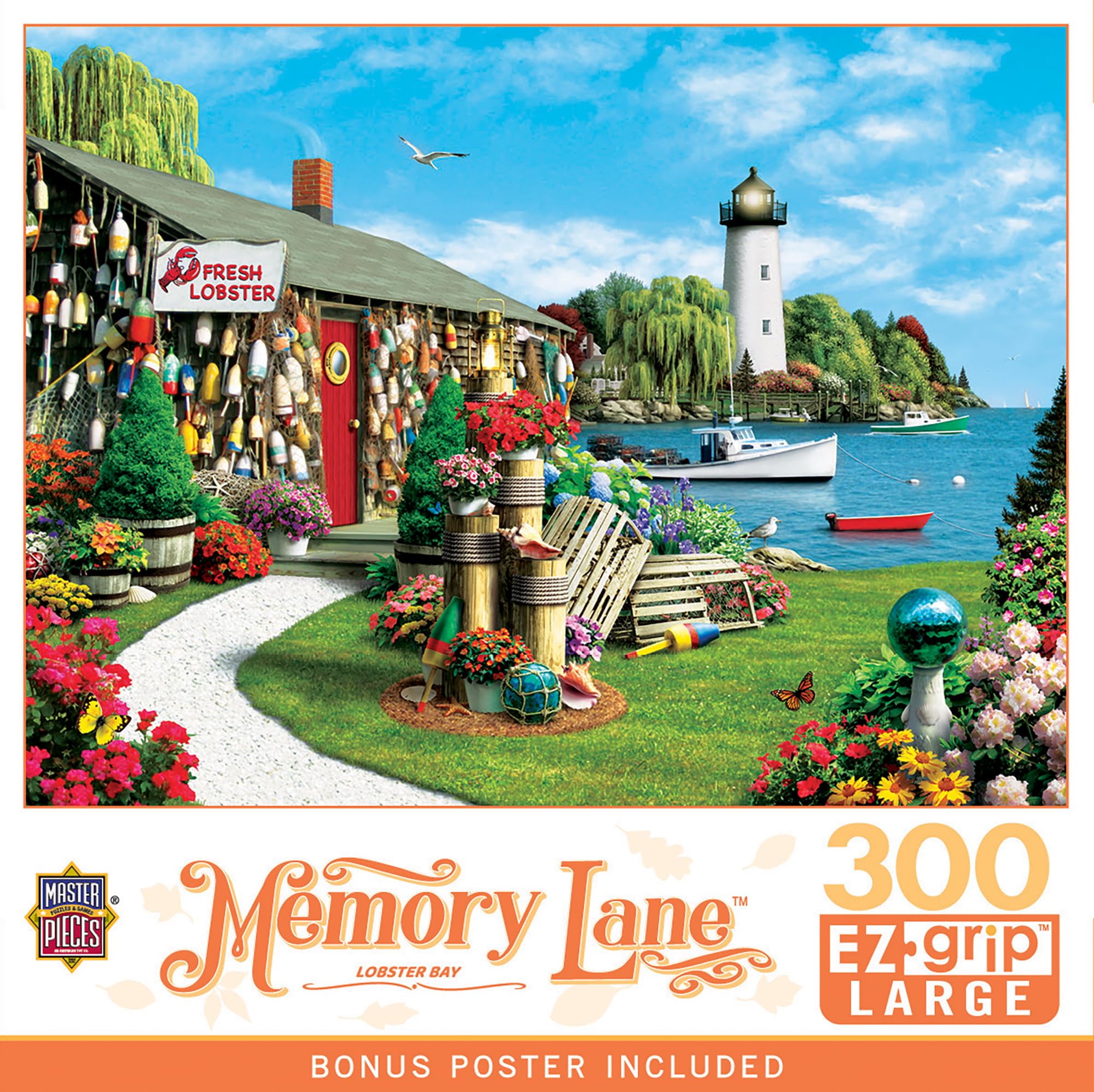 MasterPieces Lobster Bay EZ Grip 300-Piece Jigsaw Puzzle – Extra Large Pieces for Easy Handling