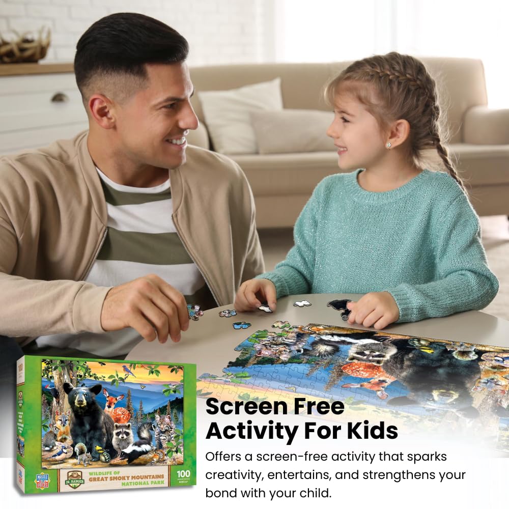 MasterPieces National Parks Map 100-Piece Jigsaw Puzzle – Educational Geography Game for Kids Ages 6+
