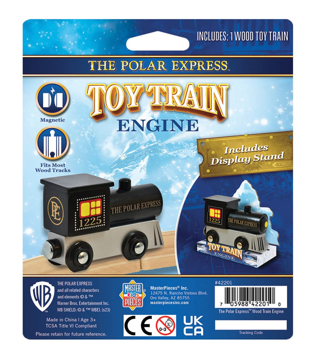 MasterPieces Officially Licensed Polar Express Wooden Train Engine – Magnetic Connector, Compatible with 1-Inch Tracks
