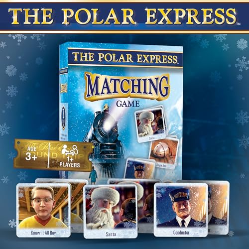 MasterPieces Polar Express Matching Game – 18 Pairs of Memory Cards for Kids Ages 3+
