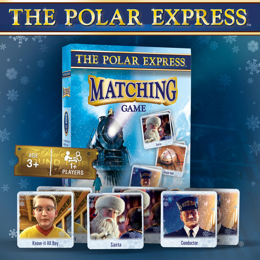 MasterPieces Polar Express Matching Game – 18 Pairs of Memory Cards for Kids Ages 3+