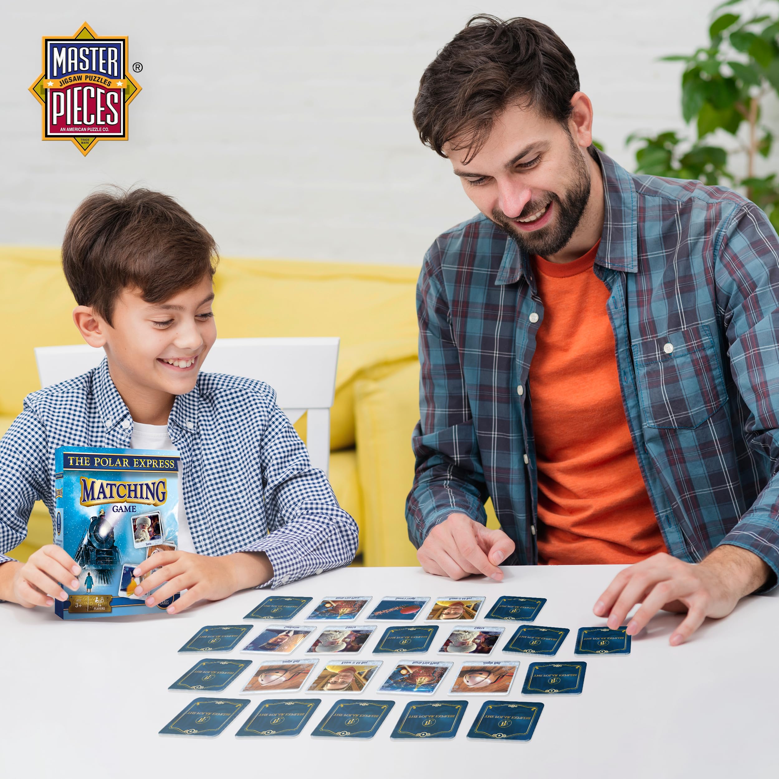 MasterPieces Polar Express Matching Game – 18 Pairs of Memory Cards for Kids Ages 3+