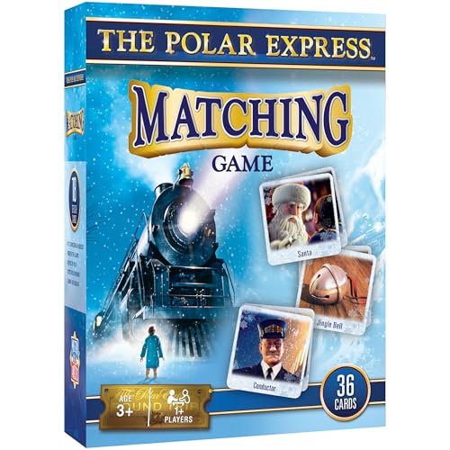 MasterPieces Polar Express Matching Game – 18 Pairs of Memory Cards for Kids Ages 3+
