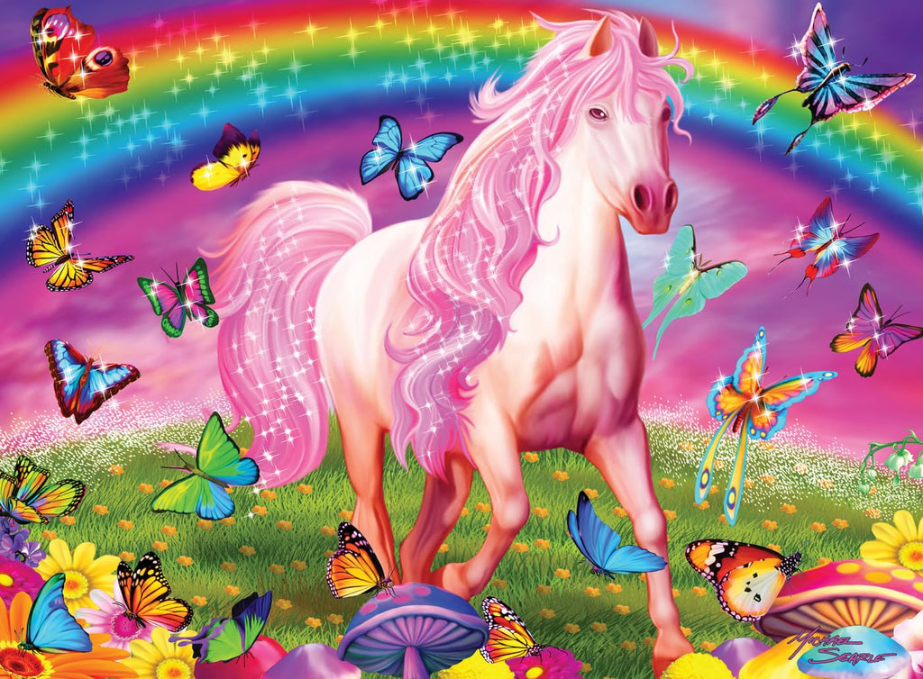 MasterPieces Rainbow World 60-Piece Glow-in-the-Dark Jigsaw Puzzle - 14x19 Inch - Screen-Free Activity for Kids