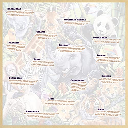 Masterpieces Safari Friends 48-Piece Wooden Jigsaw Puzzle with Hidden Fun Facts