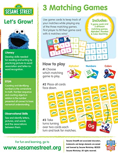 MasterPieces Sesame Street Matching Game – 3 Ways to Play for Ages 3+