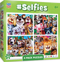 MasterPieces Silly Animals 4-Pack 100-Piece Jigsaw Puzzles for Kids Ages 6+