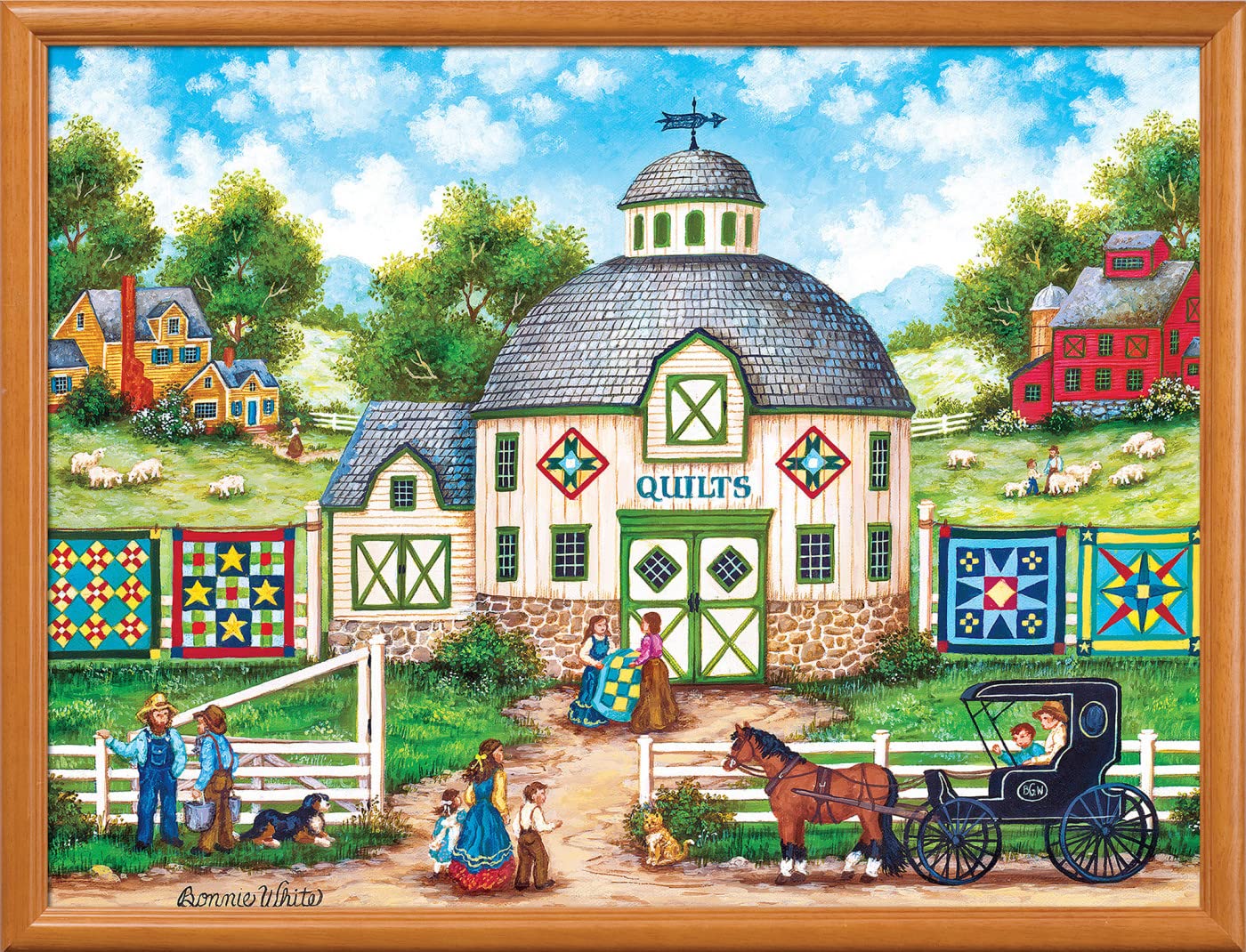 MasterPieces The Quilt Barn 550-Piece Jigsaw Puzzle – Folk Art by Bonnie White, 18x24 Inches