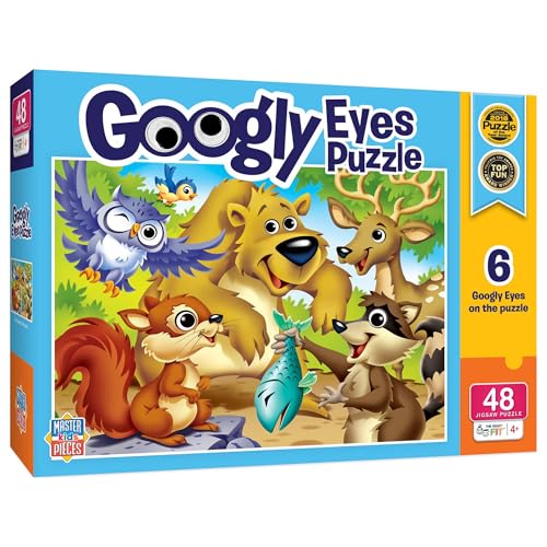 MasterPieces Woodland Animals 48-Piece Jigsaw Puzzle with Googly Eyes for Kids Ages 4+