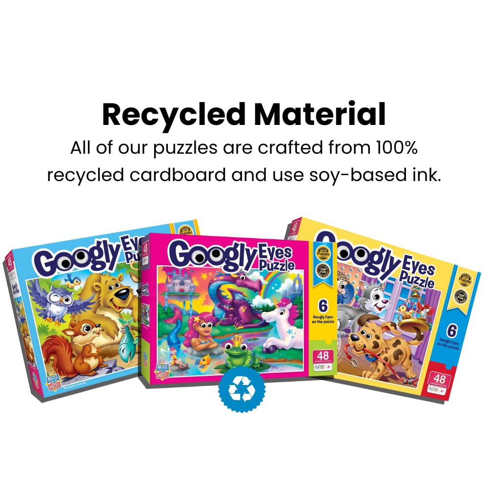 MasterPieces Woodland Animals 48-Piece Jigsaw Puzzle with Googly Eyes for Kids Ages 4+