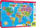 MasterPieces World Map Puzzle for Kids – 60 Pieces, 16.5x12.75 Inches