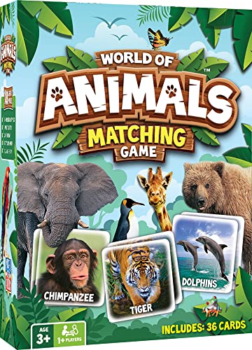 MasterPieces World of Animals Matching Game – 18 Sets of Cards for Ages 3+