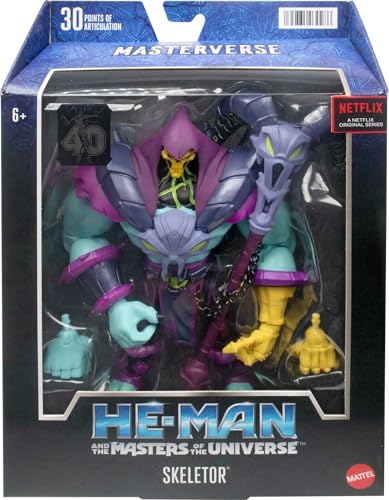 Masters of the Universe Masterverse Skeletor Action Figure - 7-Inch, 30 Articulation Points, with Havoc Staff and Swappable Hands