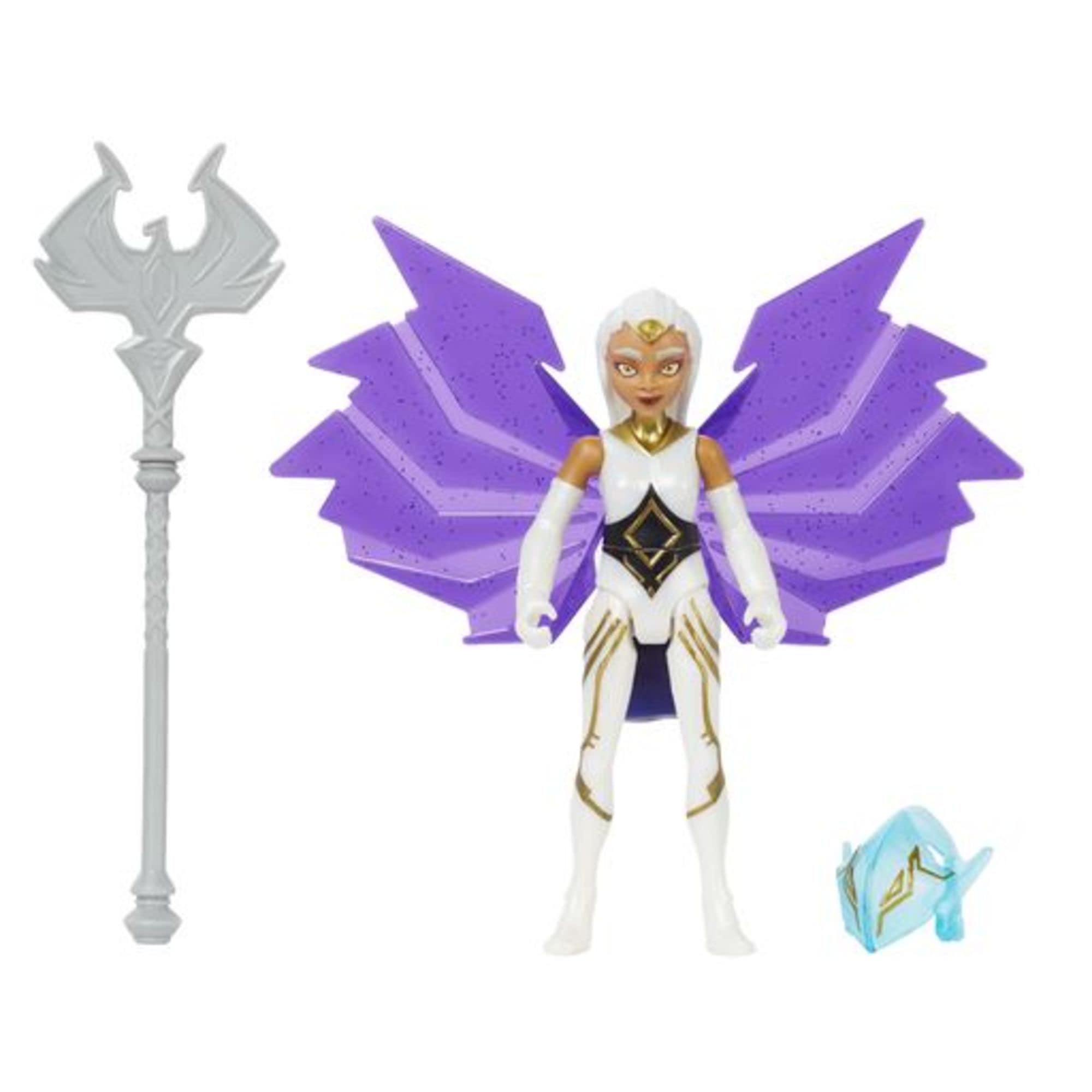 Masters of the Universe Sorceress Action Figure – 5.5-Inch Articulated Toy with Spring-Loaded Attack, Helmet & Staff, Ages 4+