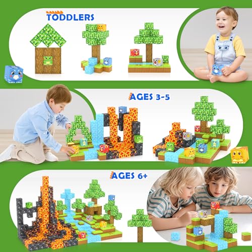 Matchtiles Magnetic Dinosaur Building Set with 5 UV-Reactive Tiles for Ages 3+