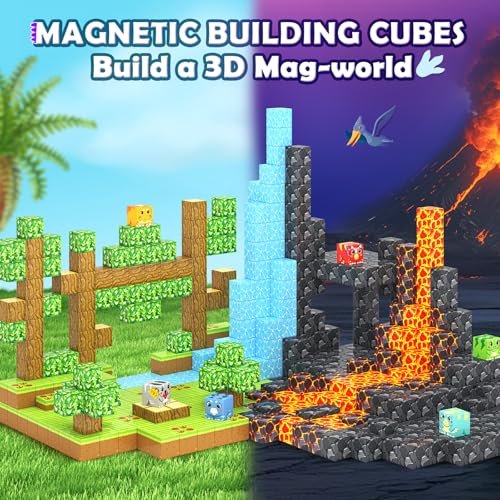Matchtiles Magnetic Dinosaur Building Set with 5 UV-Reactive Tiles for Ages 3+