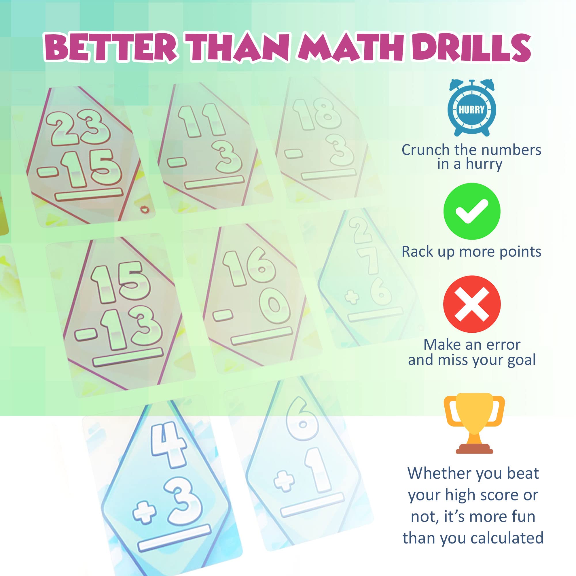 Math Rush: Addition & Subtraction Volume 1 – Cooperative Time-Based Math Card Game for Kids 8-12