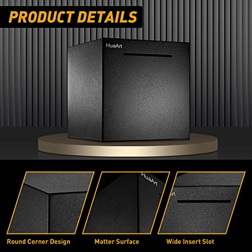 Matte Black Stainless Steel Piggy Bank for Adults – 4.72 Inch, Destroy-to-Open