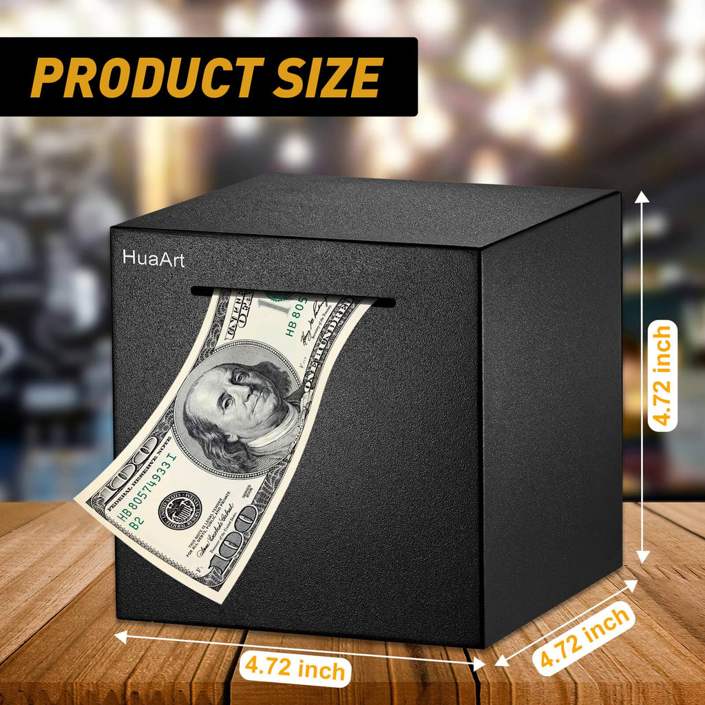 Matte Black Stainless Steel Piggy Bank for Adults – 4.72 Inch, Destroy-to-Open