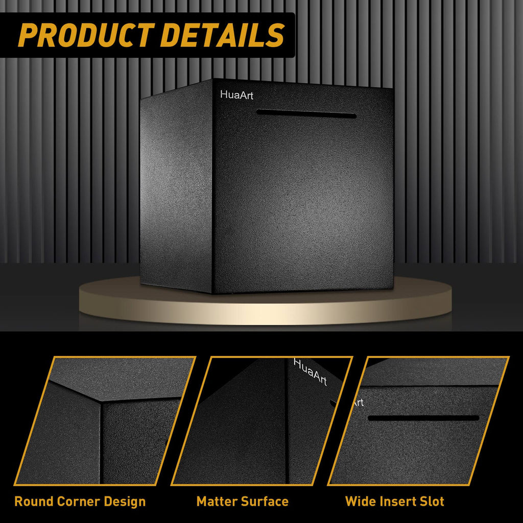 Matte Black Stainless Steel Piggy Bank for Adults – 4.72 Inch, Destroy-to-Open