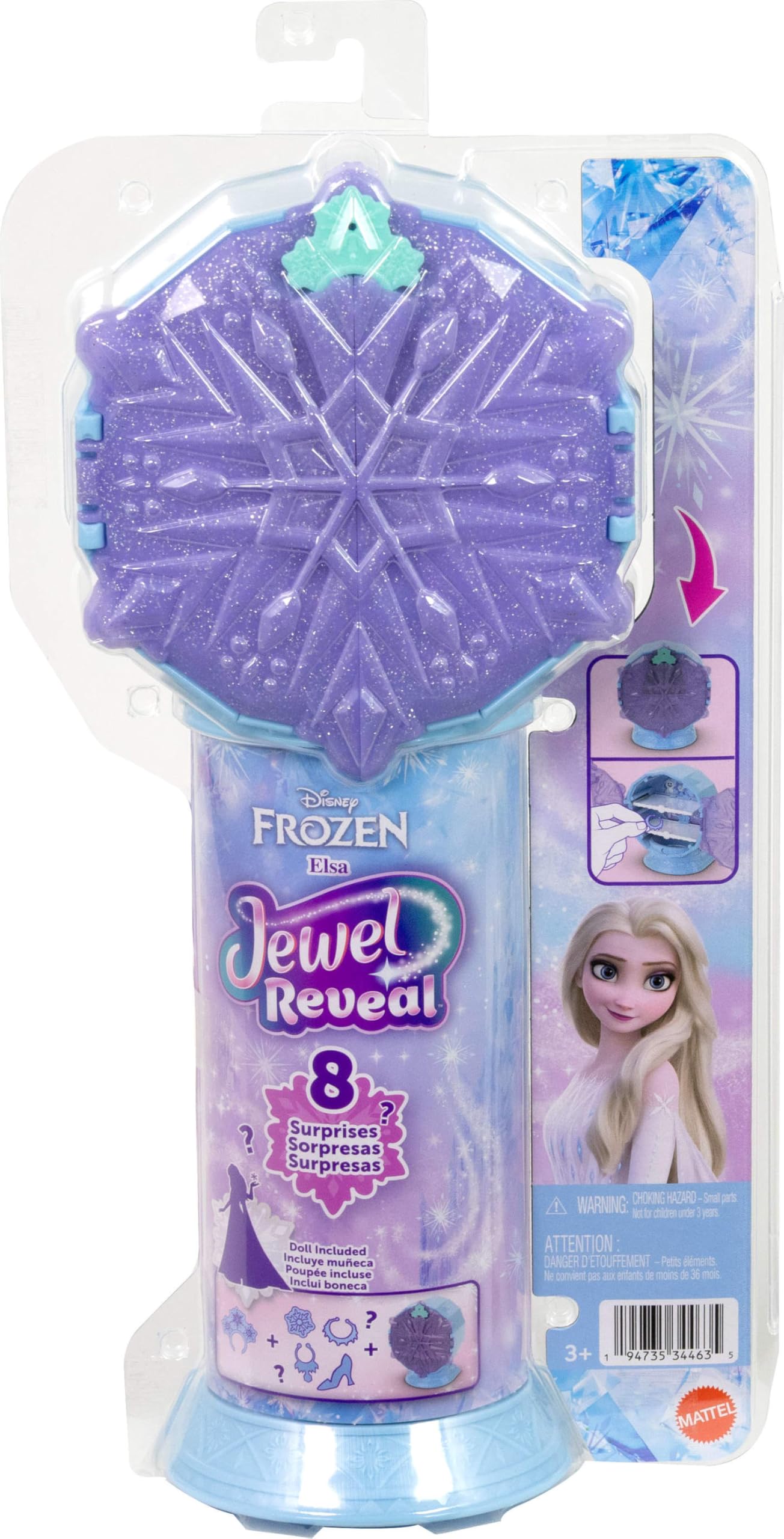 Mattel Disney Frozen Elsa Fashion Doll with Snowflake Gem Box and Accessories