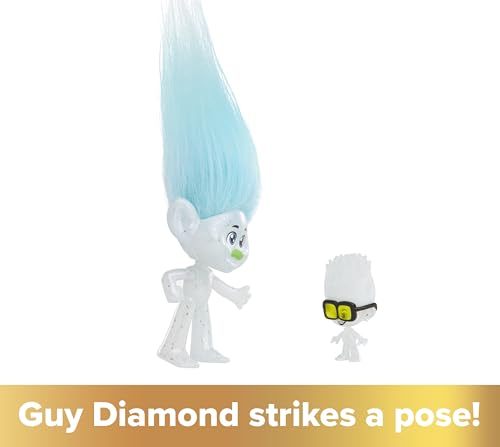Mattel DreamWorks Trolls Band Together Guy Diamond Doll with Removable Outfit and Tiny Diamond Figure