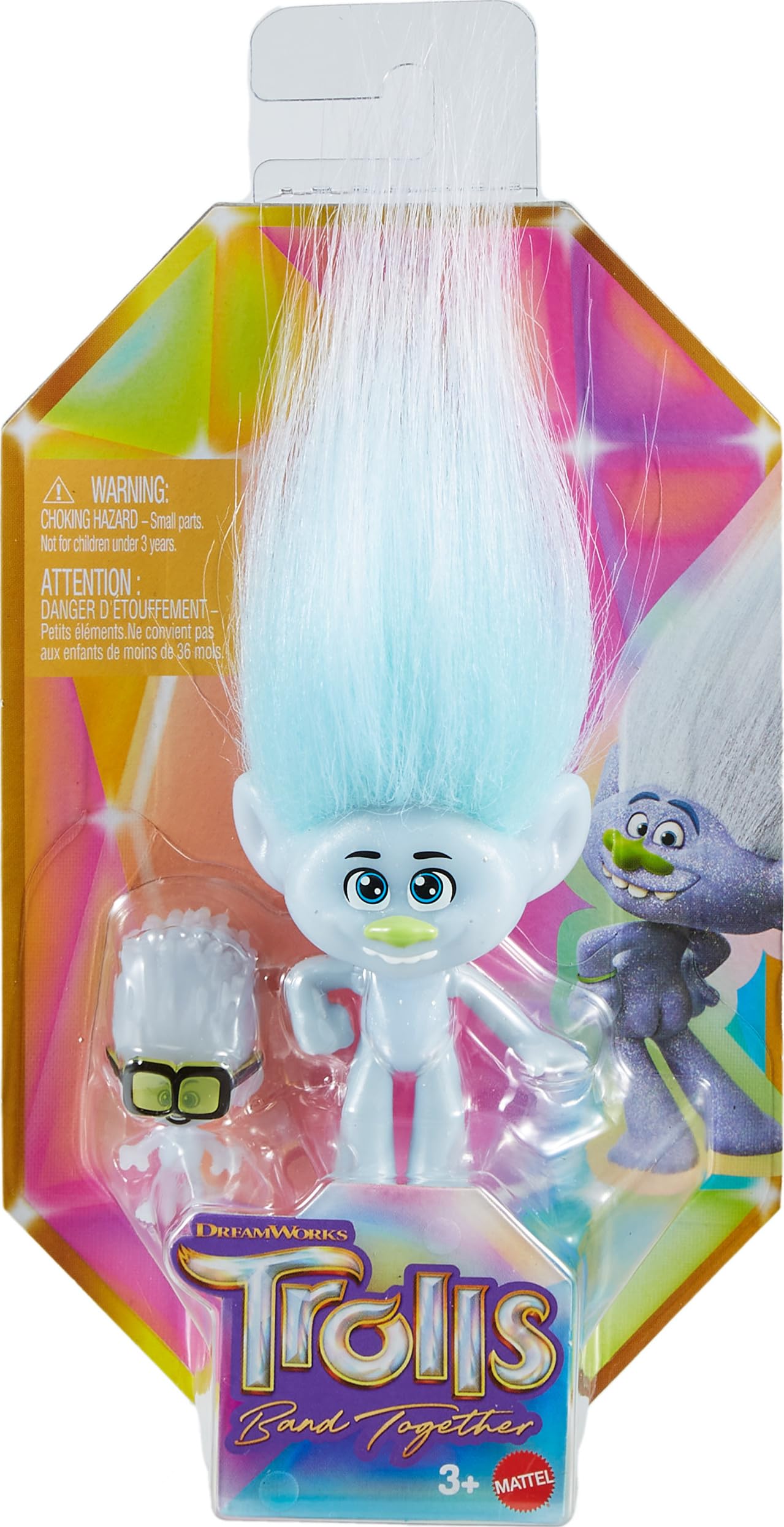 Mattel DreamWorks Trolls Band Together Guy Diamond Doll with Removable Outfit and Tiny Diamond Figure
