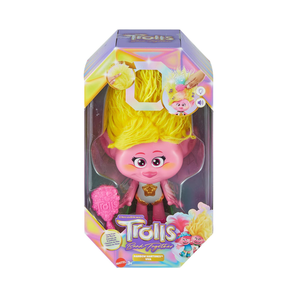 Mattel DreamWorks Trolls Rainbow HairTunes Viva Doll – Light-Up Hair with Music and Sounds