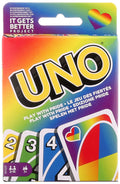 Mattel Games UNO Play with Pride Card Game - Rainbow Design LGBTQ+ Edition with 112 Cards