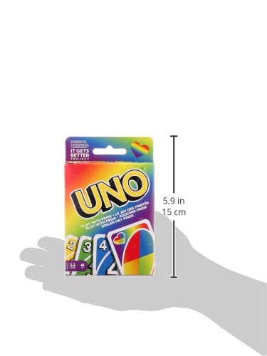 Mattel Games UNO Play with Pride Card Game - Rainbow Design LGBTQ+ Edition with 112 Cards