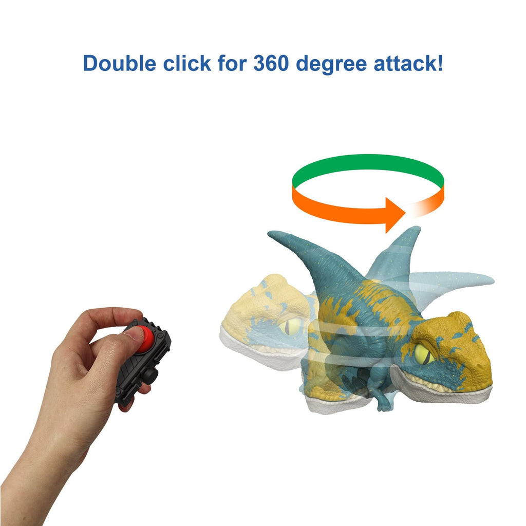 Mattel Jurassic World Dominion Click Tracker Velociraptor 'Blue' Dinosaur Toy with Clicker-Controlled Motion & Sound