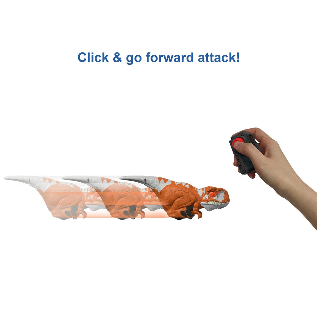Mattel Jurassic World Dominion Uncaged Click Tracker Atrociraptor Dinosaur Toy, Red