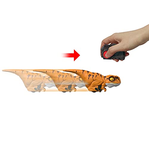 Mattel Jurassic World Dominion Uncaged Rowdy Roars Atrociraptor Interactive Dinosaur Toy with Clicker Control