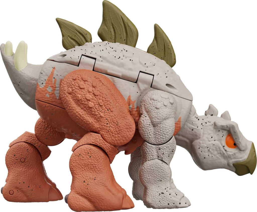 Mattel Jurassic World Fierce Changers 2-in-1 Dinosaur: Carnotaurus to Stegosaurus Transformation (11 Steps)