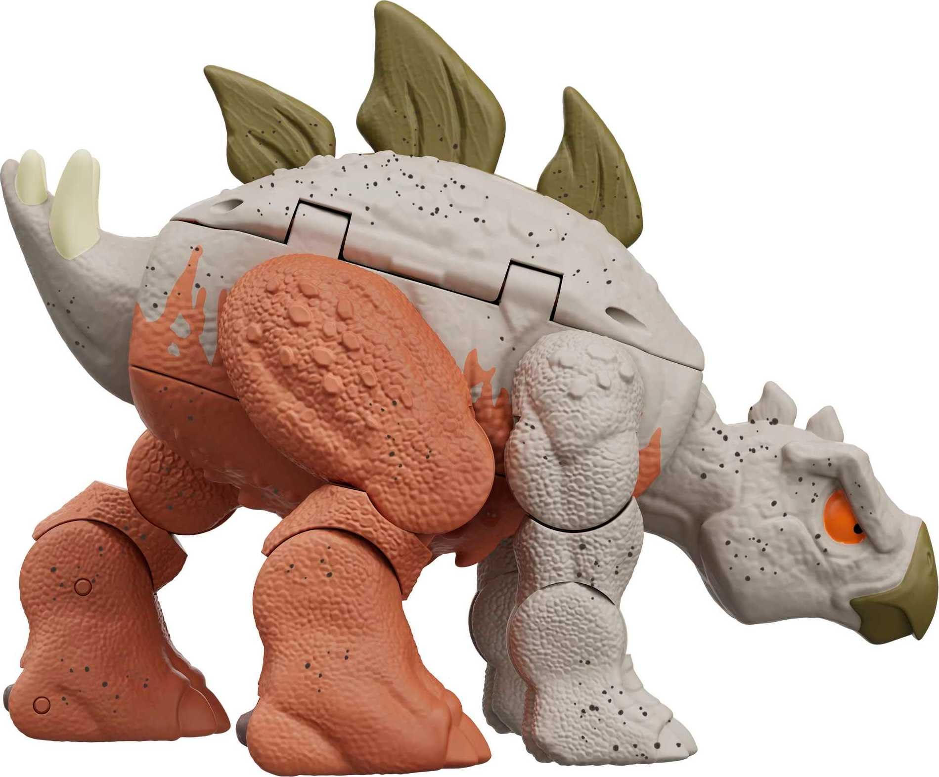 Mattel Jurassic World Fierce Changers 2-in-1 Dinosaur: Carnotaurus to Stegosaurus Transformation (11 Steps)