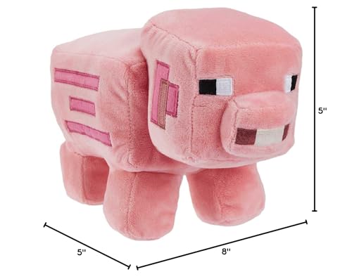 Mattel Minecraft Basic Plush Doll – 8-Inch Soft Toy with Pixelated Details for Kids Ages 3+