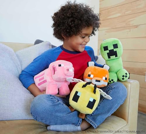 Mattel Minecraft Basic Plush Doll – 8-Inch Soft Toy with Pixelated Details for Kids Ages 3+