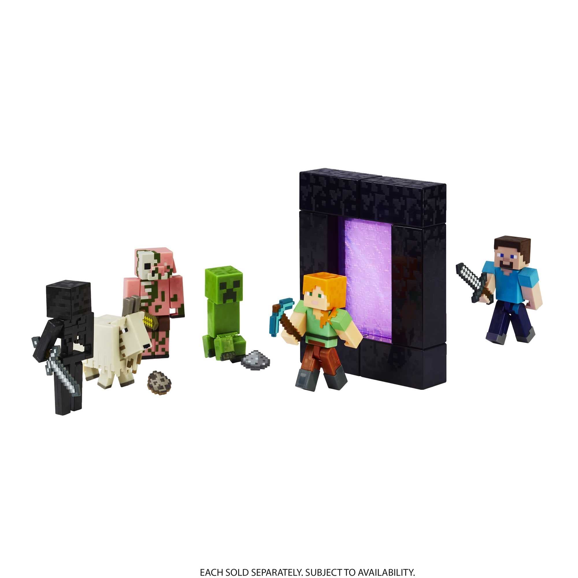 Mattel Minecraft Creeper Action Figure – 3.25-Inch Poseable Toy with Portal Piece and Accessory