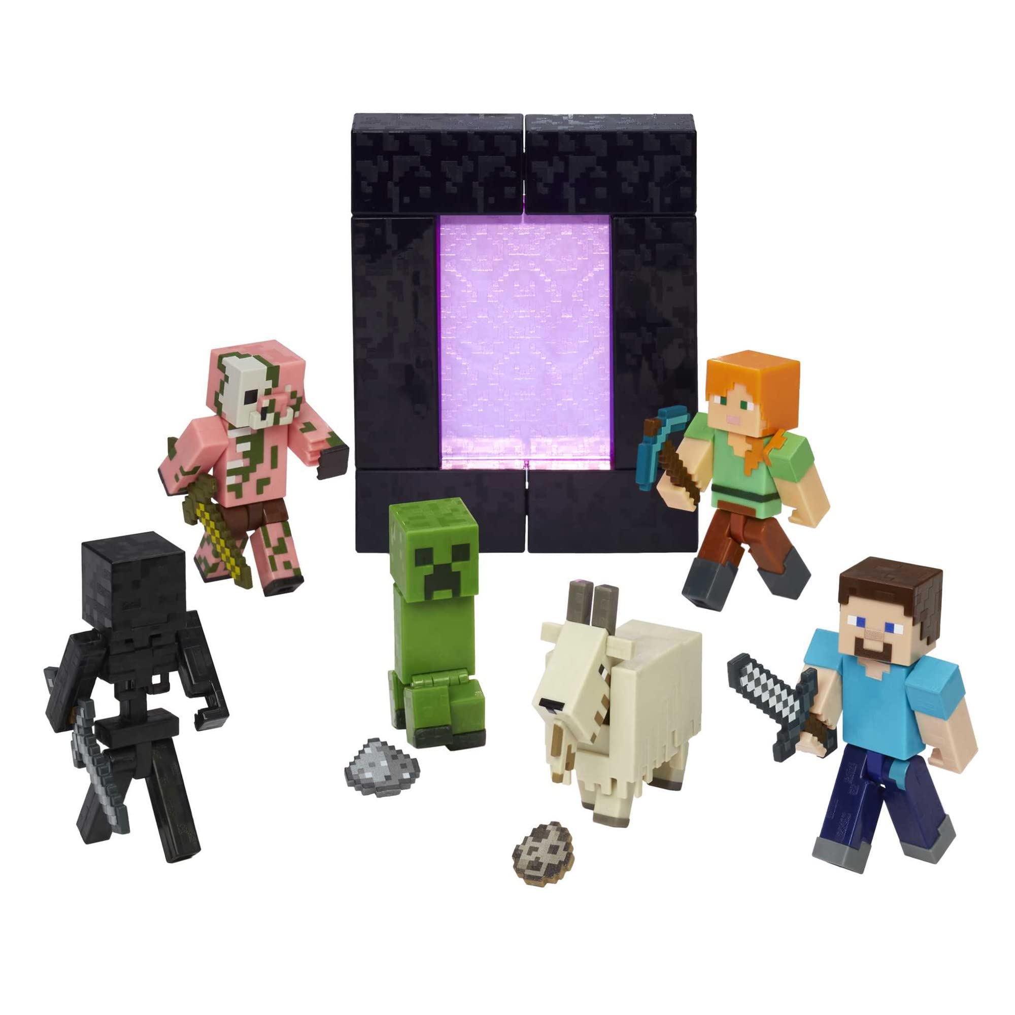 Mattel Minecraft Creeper Action Figure – 3.25-Inch Poseable Toy with Portal Piece and Accessory