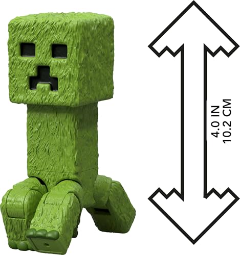 Mattel Minecraft Creeper Action Figure, 4-Inch Posable Collectible with Movie-Inspired Accessories