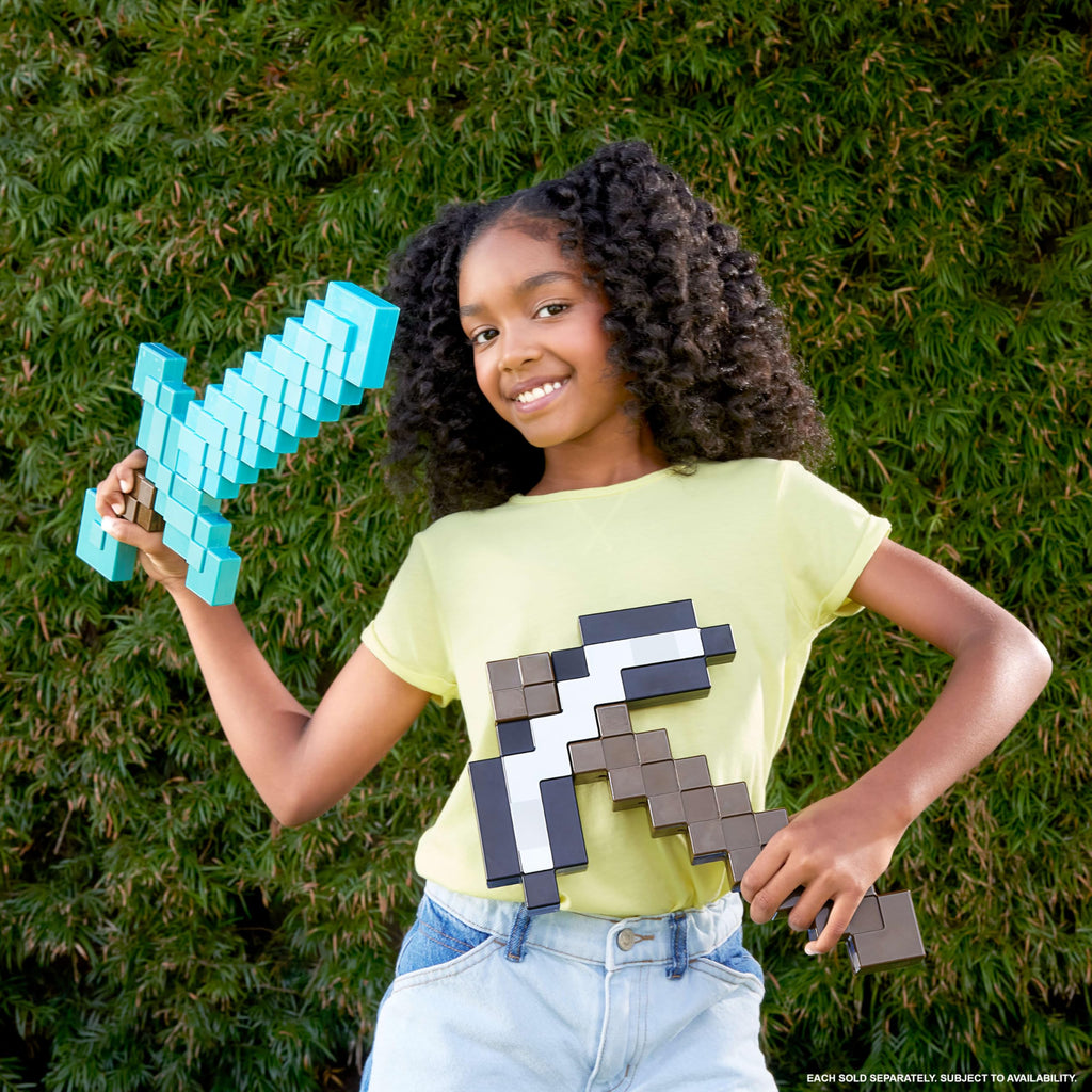 Mattel Minecraft Iron Pickaxe Battle Toy – Kid-Sized Role-Play Accessory for Ages 6+