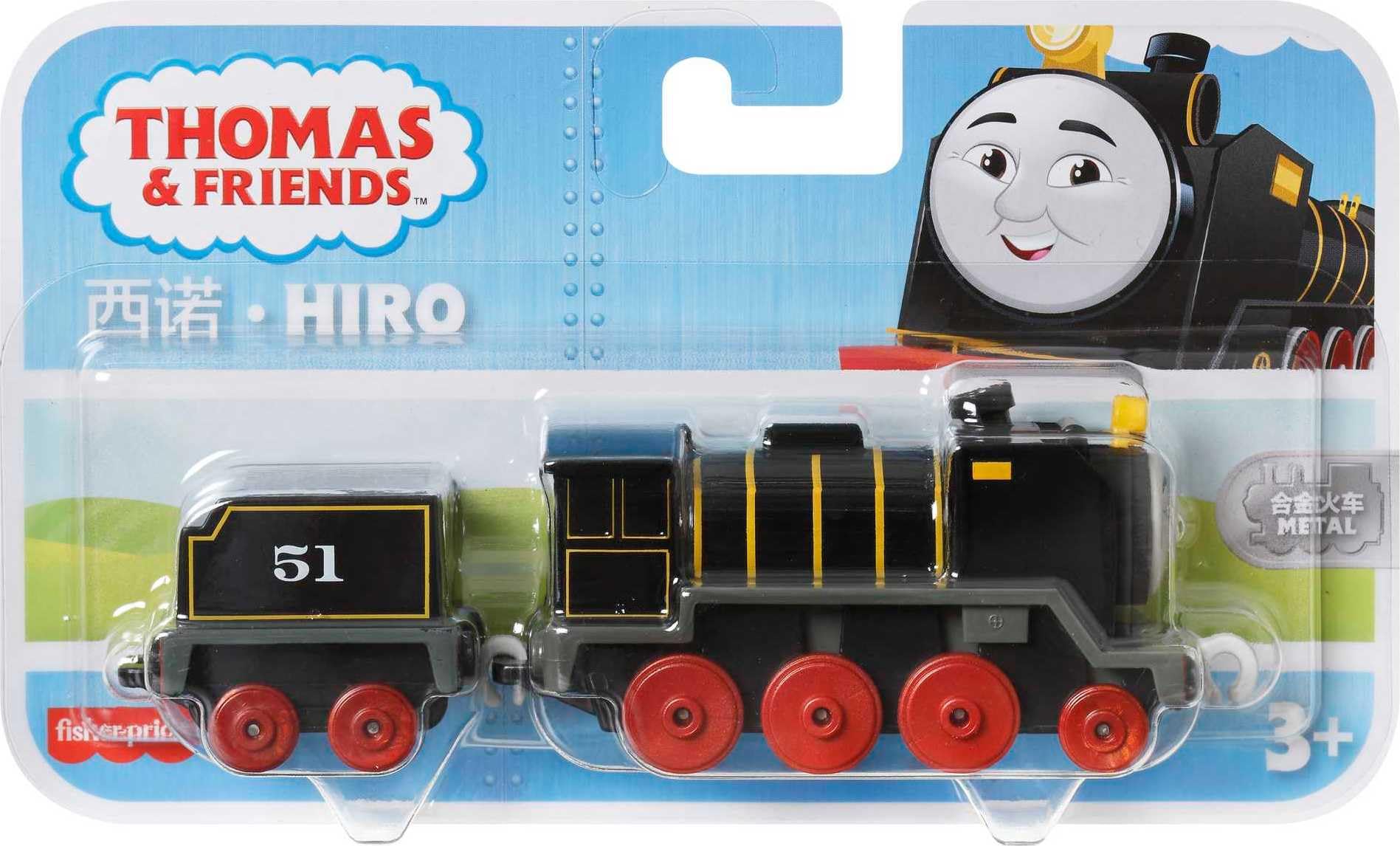 Mattel Thomas & Friends Large Die-Cast Hiro Engine and Cargo Car – Push-Along Toy Train for Preschoolers