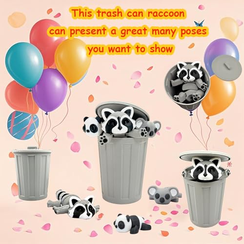 MAVLENT 3D Printed Articulated Raccoon, Panda & Koala Set – Poseable Desk Decor and Stress Reliever