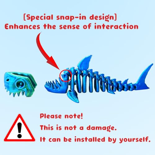 MAVLENT 3D Printed Shark Fidget Toys - 2-Pack Articulated Desk Decor for Adults
