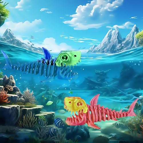 MAVLENT 3D Printed Shark Fidget Toys - 2-Pack Articulated Desk Decor for Adults