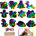 Max Fun Christmas Scratch Art Kit for Kids – 96 Pieces Rainbow Magic Scratch Off Ornaments