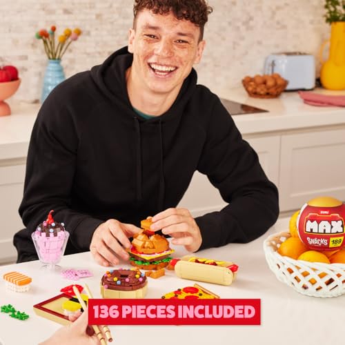 MAX Premium Snacks Building Bricks: Hamburger Model – 200 Pieces, Compatible with Leading Brands
