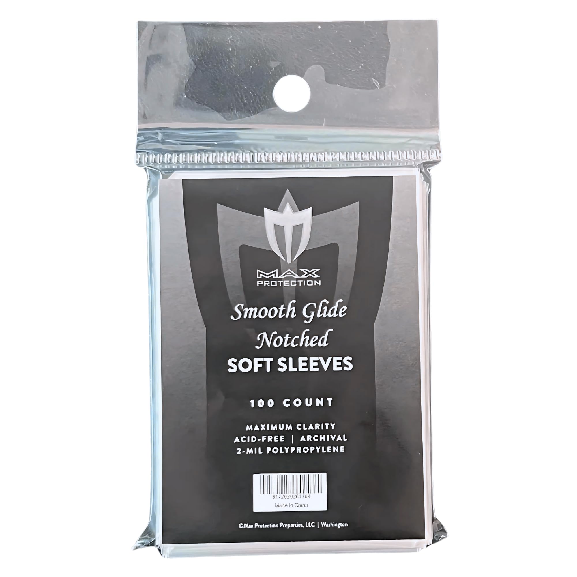 Max Protection Notched Penny Sleeves – 100 Pack Acid-Free Archival Safe Clear Card Holders