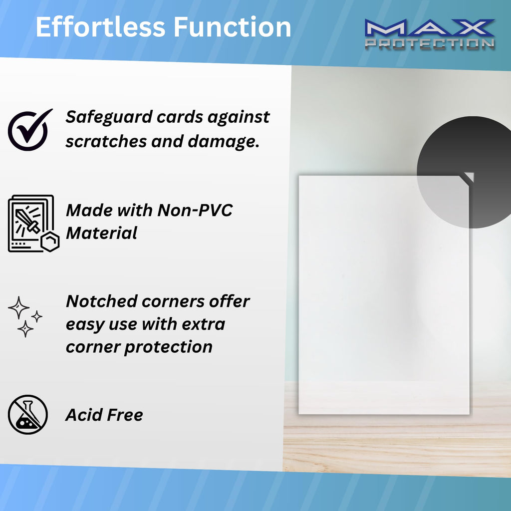 Max Protection Notched Penny Sleeves – 100 Pack Acid-Free Archival Safe Clear Card Holders